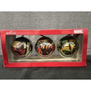 Hallmark Marvel Avengers Spider‎ Man Iron Man Hulk Christmas Ornament Balls~2013